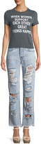 Thumbnail for your product : Alice + Olivia AO.LA by Genevive Extreme Distressed Girlfriend Jeans