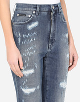 Thumbnail for your product : Dolce & Gabbana Audrey Jeans In Blue Denim With Rips