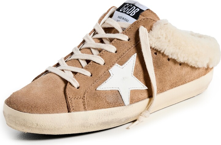 Golden Goose Super-Star Sabot Suede Upper Leather Star Shearling Lining Sneakers
