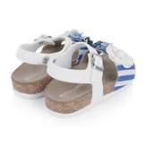 Thumbnail for your product : MonnaLisa MonnalisaBlue Striped Sandals With Flower Appliques