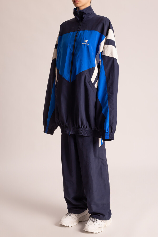 Balenciaga Branded Tracksuit Jacket Women's Navy Blue - ShopStyle