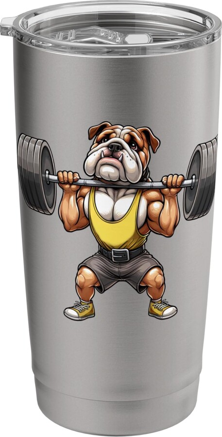 Gym Squad Fitness Group English Bulldog Weightlifting Fitness Gym Training Stainless Steel Insulated Tumbler