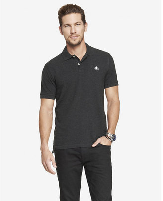 Express modern fit small lion pique polo - gray heather