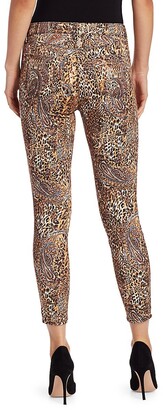L'Agence Margot High-Rise Print Ankle Skinny Paisley Leopard Jeans