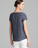 Thumbnail for your product : Adrianna Papell Scoop Neck Chambray Top
