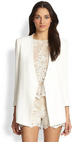 Thumbnail for your product : Alice + Olivia Slim Collarless Long Blazer
