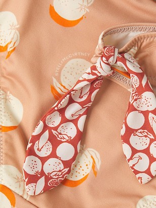 Stella McCartney Swim Ruched Oranges Printed Bikini Bottom