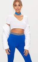 Thumbnail for your product : PrettyLittleThing Black Shortsleeve V Neck Crop Top