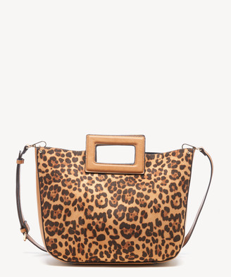 Sole Society Women's Amber Tote Vegan Leather Cognac Leopard From
