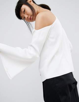 ASOS Foldover Detail Top With Wide Sleeve