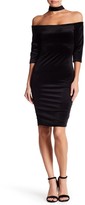 Thumbnail for your product : Blvd Off-the-Shoulder 3/4 Length Sleeve Dress