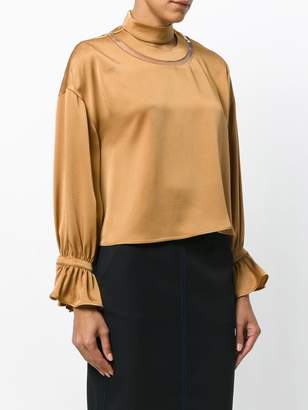 Fendi metallic ruched blouse