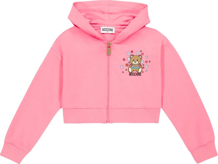 MOSCHINO BAMBINO Teddy Bear cotton-blend jersey hoodie