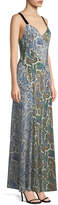 Thumbnail for your product : Diane von Furstenberg Sleeveless Paneled Lily-Print Silk Maxi Dress
