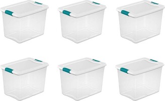 Sterilite 25 Quart Capacity Clear Plastic Storage Tote Bins with Lids, (12  Pack)