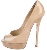 Thumbnail for your product : Jimmy Choo Patent Leather Peep-Toe Pumps