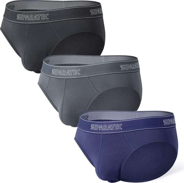 Separatec Men's Boxer Briefs 2.0 Micro Modal Underwear Soft Breathable Dual  Pouch 3 Pack (S