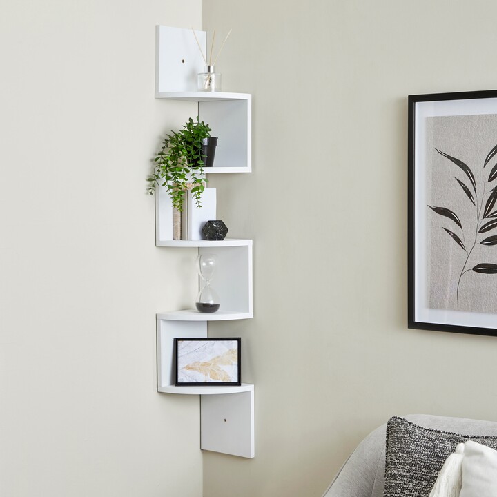 Dunelm Corner Wall Mounted Shelving Unit White ShopStyle Decor