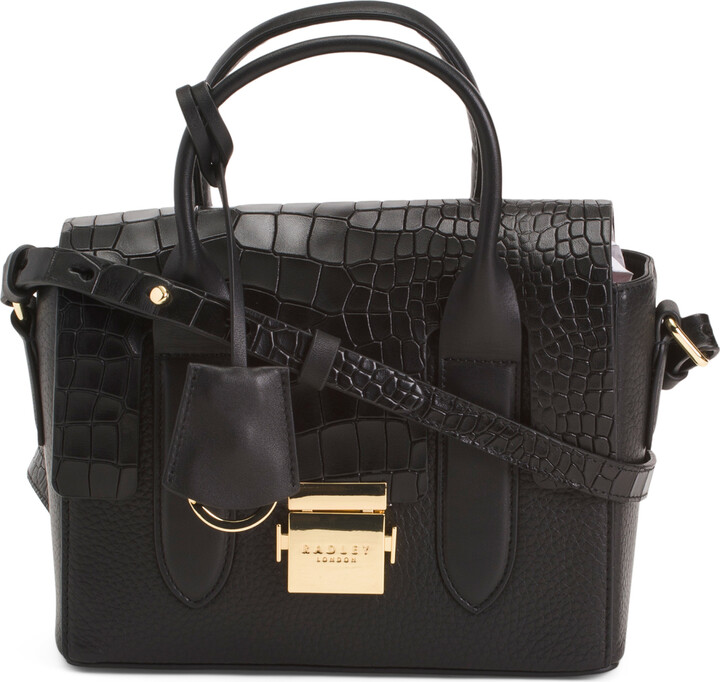 Radley London Leather Mayfair Lane Flap Over Crossbody With Top Handle