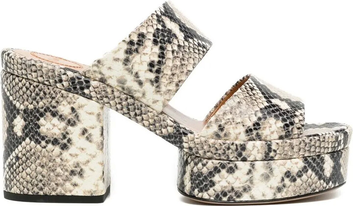 Chloé 110mm Leather Snakeskin Sandals