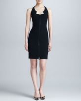 Thumbnail for your product : Ralph Rucci Crepe Zip-Front Illusion-Back Dress, Black