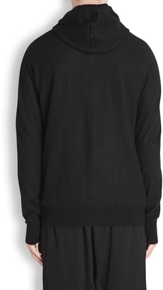 Rick Owens Black hooded cashmere jumper