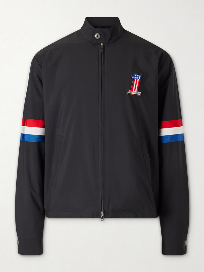 God's True Cashmere + Harley-Davidson Striped Appliquéd Recycled Shell Jacket