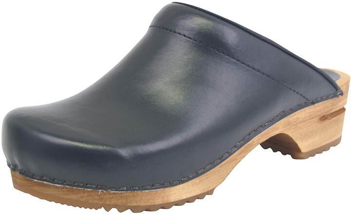 Sanita Lotte Open Clog | Original Handmade | Leather Wooden Clogs for Women  | Anatomically Shaped Footbed in Soft Foam | Blue | UK 2 - ShopStyle