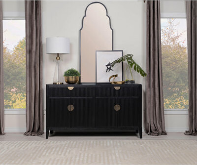 Latitude Run Mason Black 2-Drawer Sideboard
