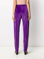 Thumbnail for your product : Palm Angels Velvet-Effect Side-Stripe Track Pants