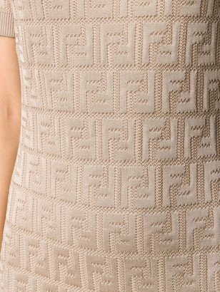 Fendi FF motif knitted midi dress