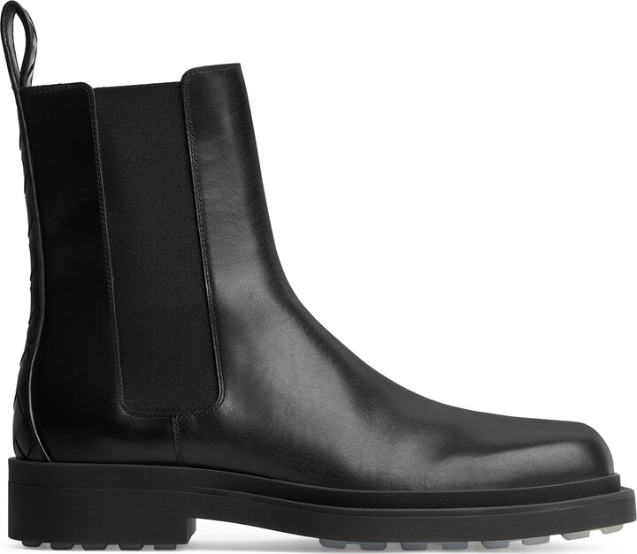 Bottega Veneta Leather Intrecciato-Detail Ben Chelsea Boots
