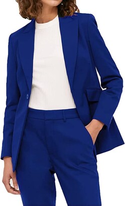 Leader of the Beauty Women's Royal Blue 2 Pieces One Button Fashion  Business Blazer Groom Wedding Party Wear Suits Office Work Pants Suit XL -  ShopStyle
