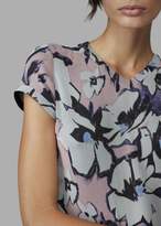Thumbnail for your product : Giorgio Armani Short-Sleeve Pleated Crepe Blouse With Flowers