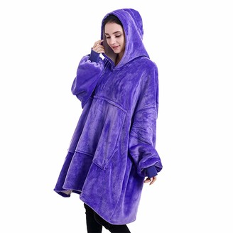 Dewellyoo Oversized Sherpa Hoodie Wearable Blanket Hoodie Cozy and Comfortable Blanket Hoodie