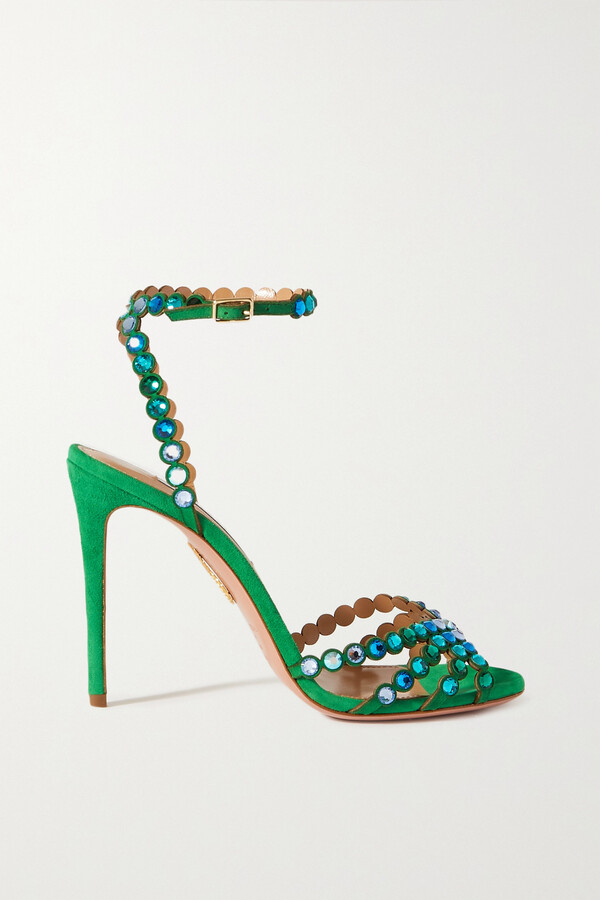 Green suede sandals Clearance