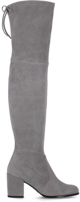Grey Suede Over The Knee Boots | Shop the world's largest collection of  fashion | ShopStyle UK