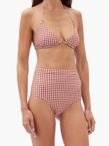 Thumbnail for your product : BELIZE Belize High-rise Gingham Bikini Briefs - Red Print