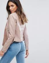 Thumbnail for your product : ASOS Leather Waterfall Jacket