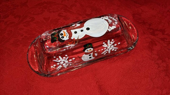 Snowman Butter Dish