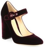 Thumbnail for your product : Gianvito Rossi Lorraine Velvet Mary Jane Block Heel Pumps