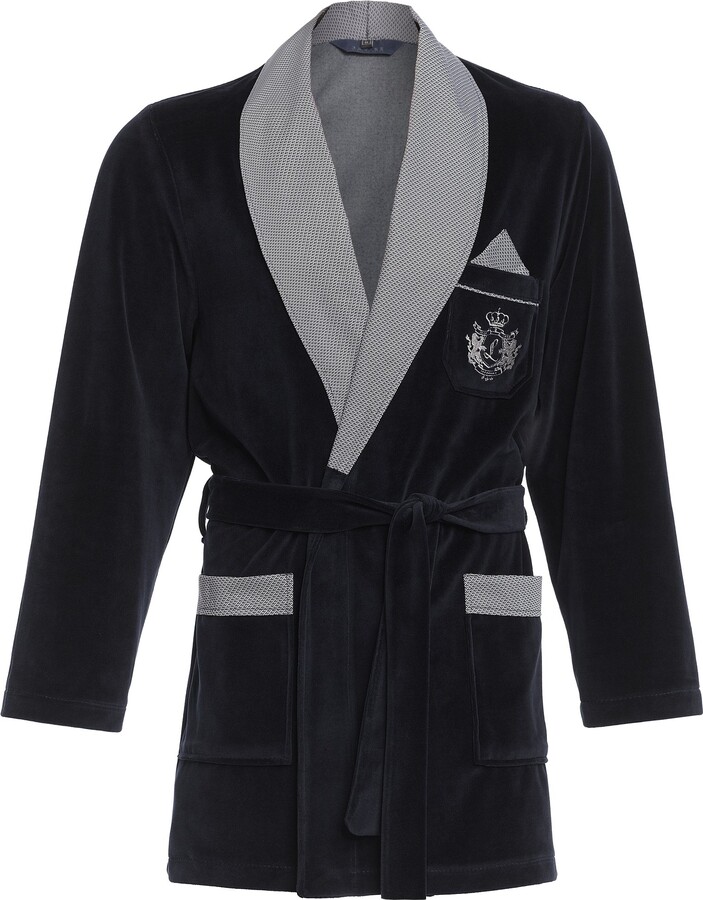 Revise RE111 Short Dressing Gown Smoking Jacket with Embroidered