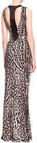 Thumbnail for your product : Just Cavalli Harness Cutout Animal-Print Gown