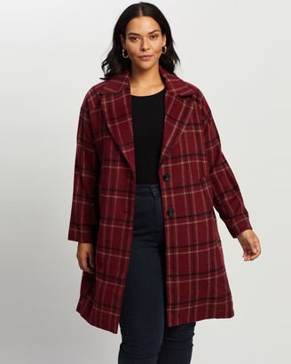 Atmos & Here Atmos&Here Curvy - Women's Red Coats - Jalda Wool Blend Coat - Size 20 at The Iconic