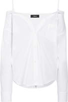 Thumbnail for your product : Theory Tamalee Off-the-shoulder Cotton-poplin Shirt