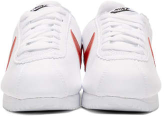 Nike White Leather Classic Cortez Sneakers