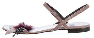 Philosophy di Alberta Ferretti Fur-Embellished Sandals