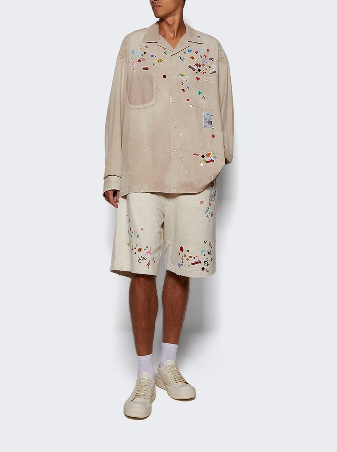 Maison Mihara Yasuhiro Corduroy Sticker Shirt Beige