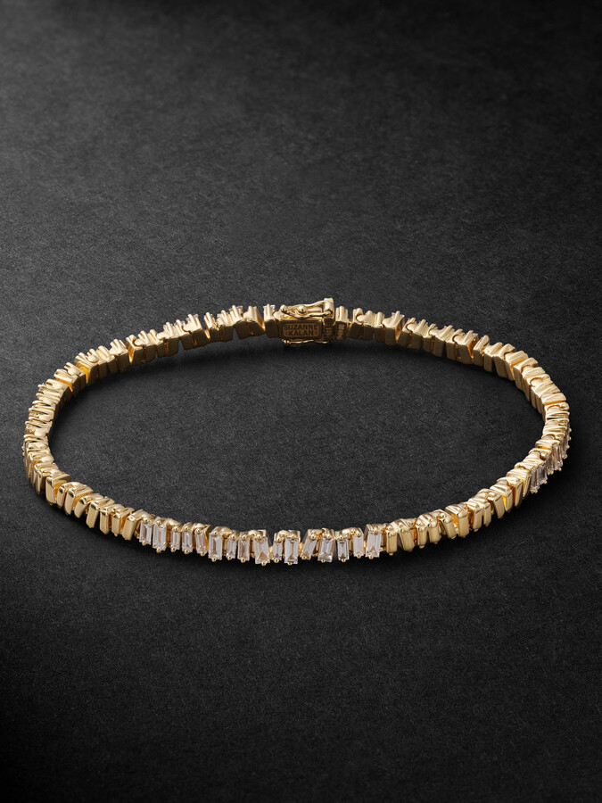 ID Mini 18-Karat Gold Diamond Tennis Bracelet