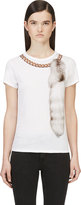 Thumbnail for your product : Alexander McQueen White Fox Tail Necklace T-Shirt